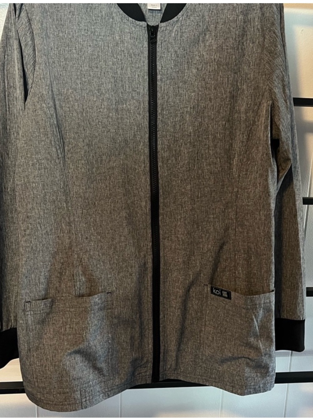 Koi Collection scrub Grey Zip-Front Jacket